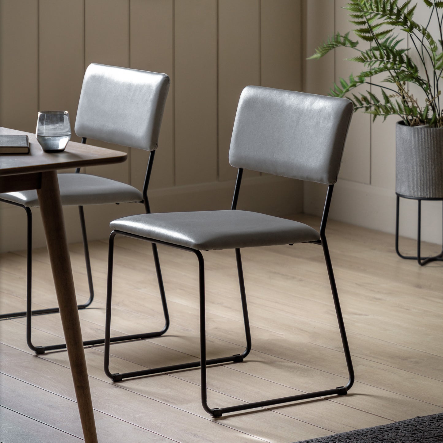 Chalkwell Dining Chair (2pk) Slate Faux Leather