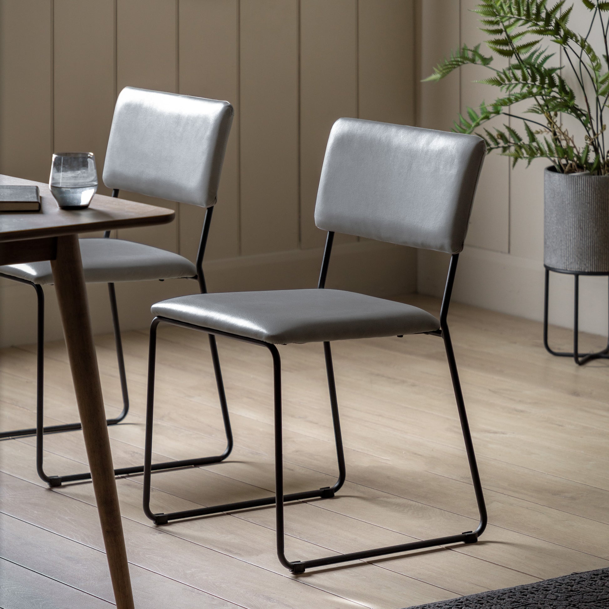 Chalkwell Dining Chair (2pk) Slate Faux Leather