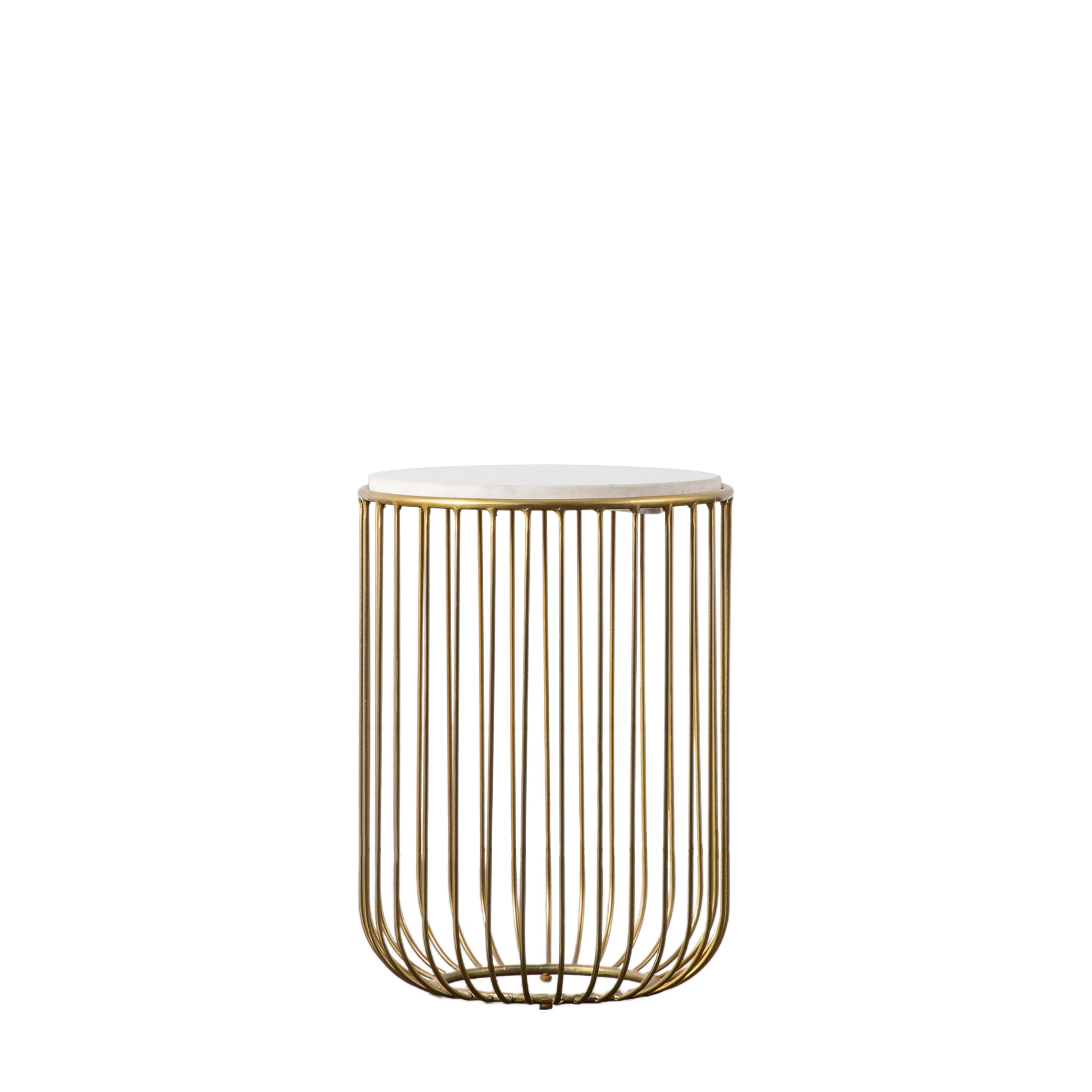 Riley Side Table Gold Gold / White