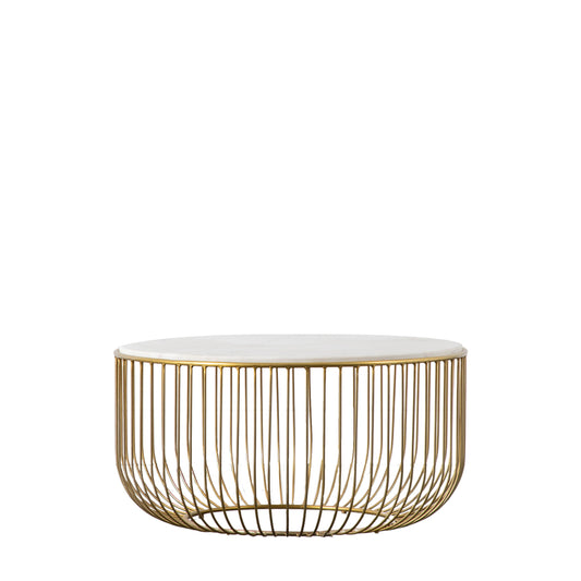 Riley Coffee Table Gold Gold / White