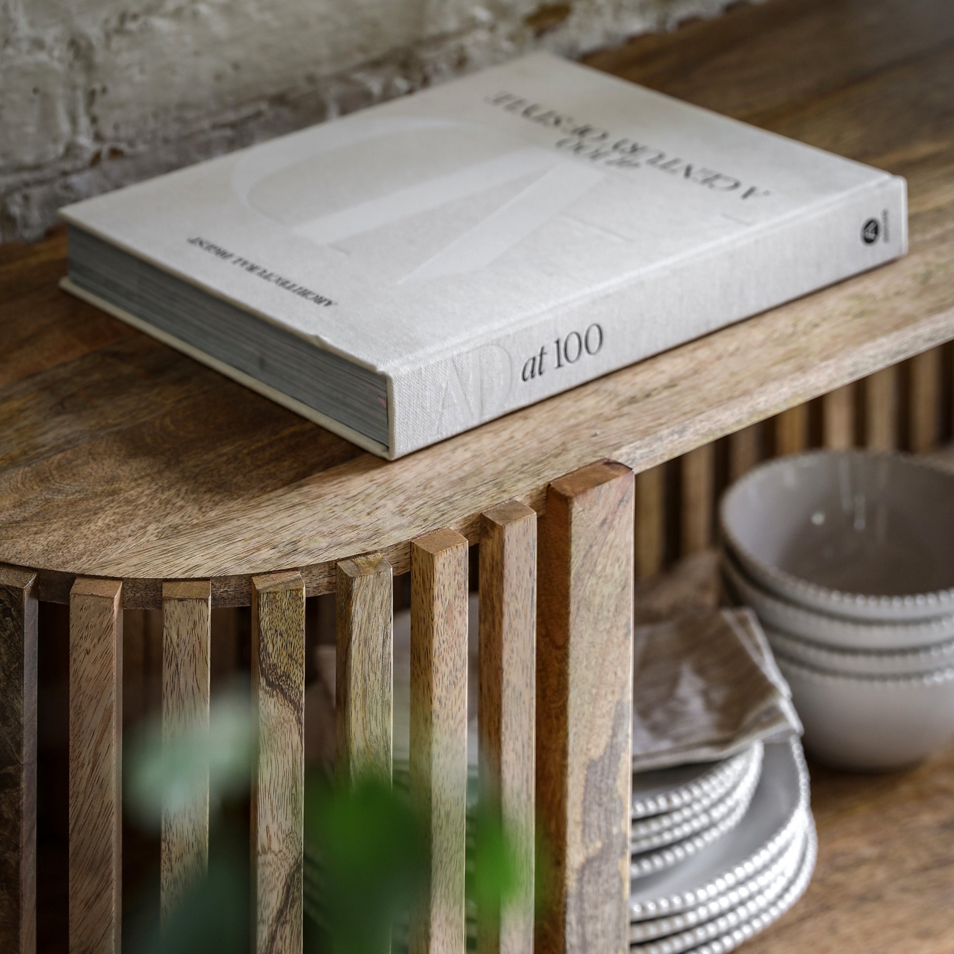 Voss Slatted Console Table Natural