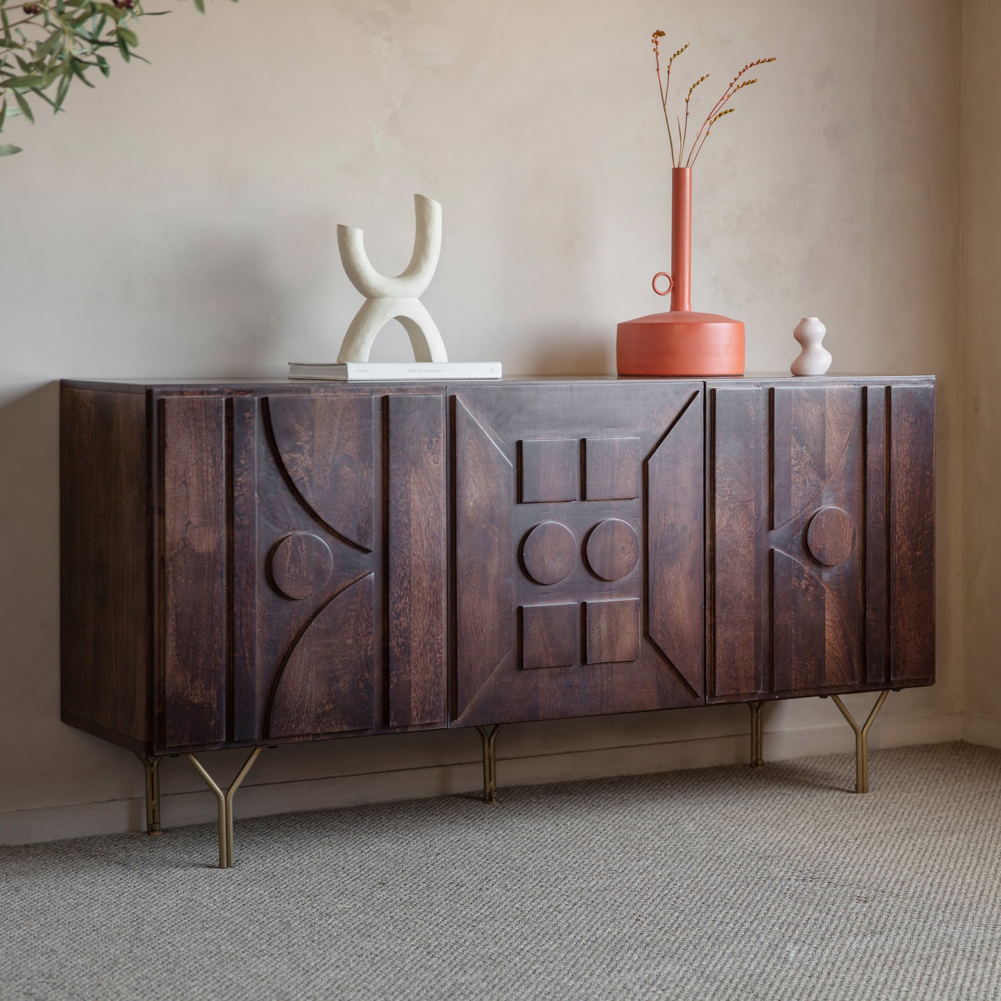 Stonecroft 3 Door Sideboard Brown