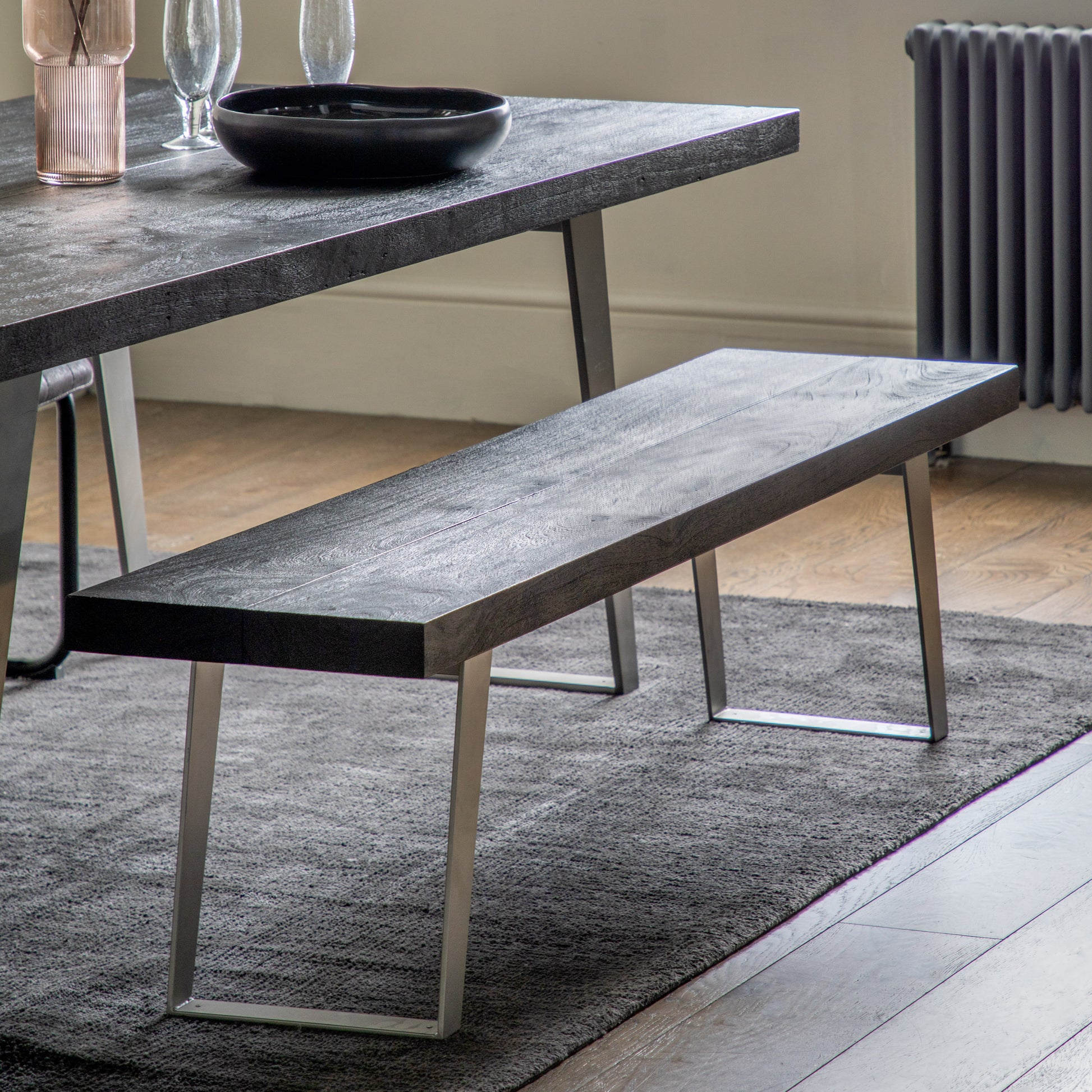 Newington Dining Bench Black Small