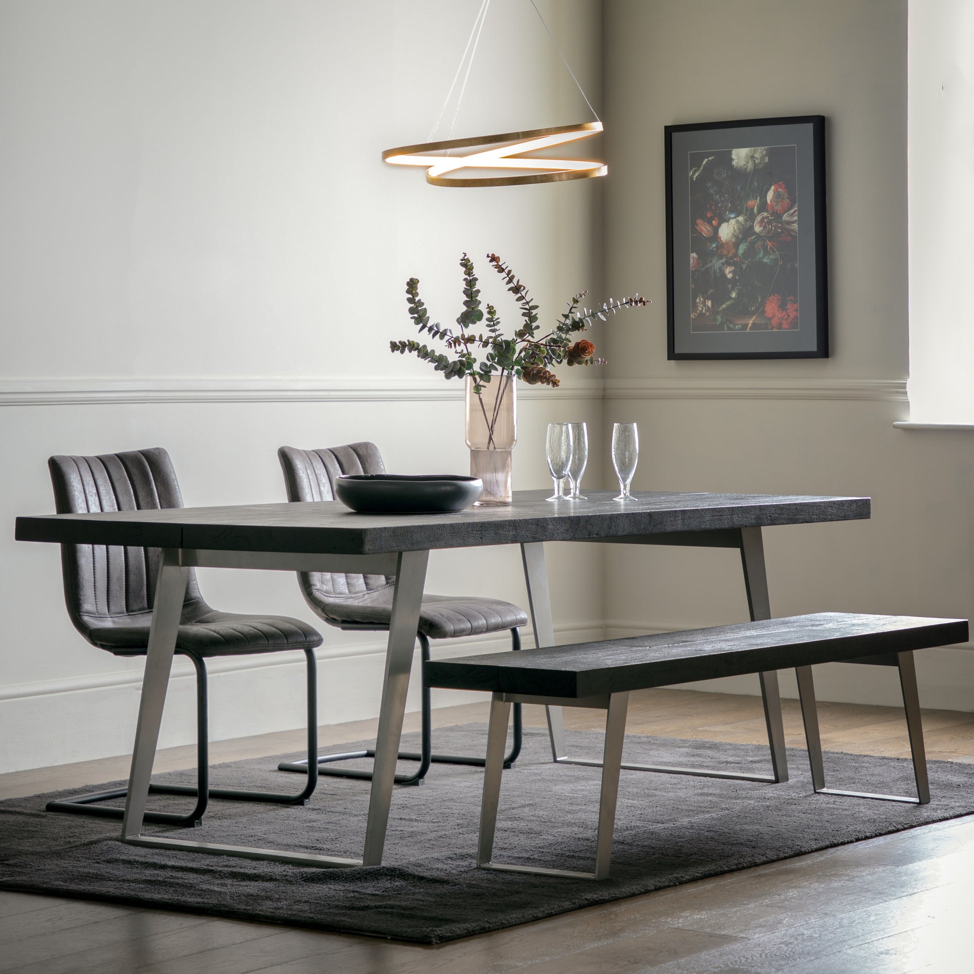 Newington Dining Bench Black Small