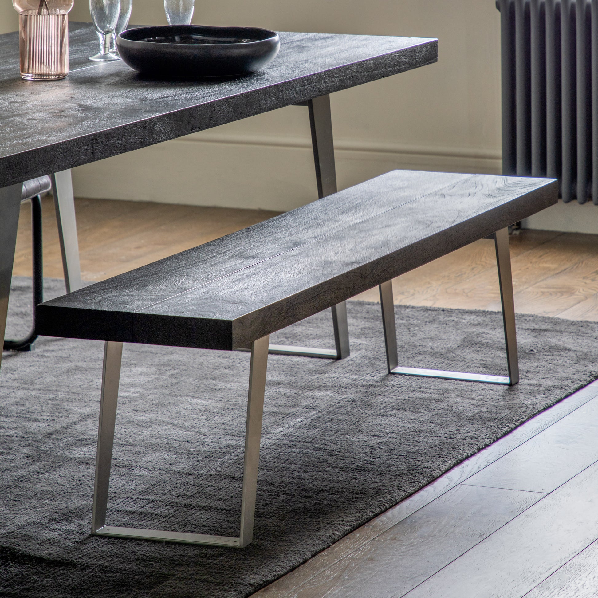 Newington Dining Bench Black Large