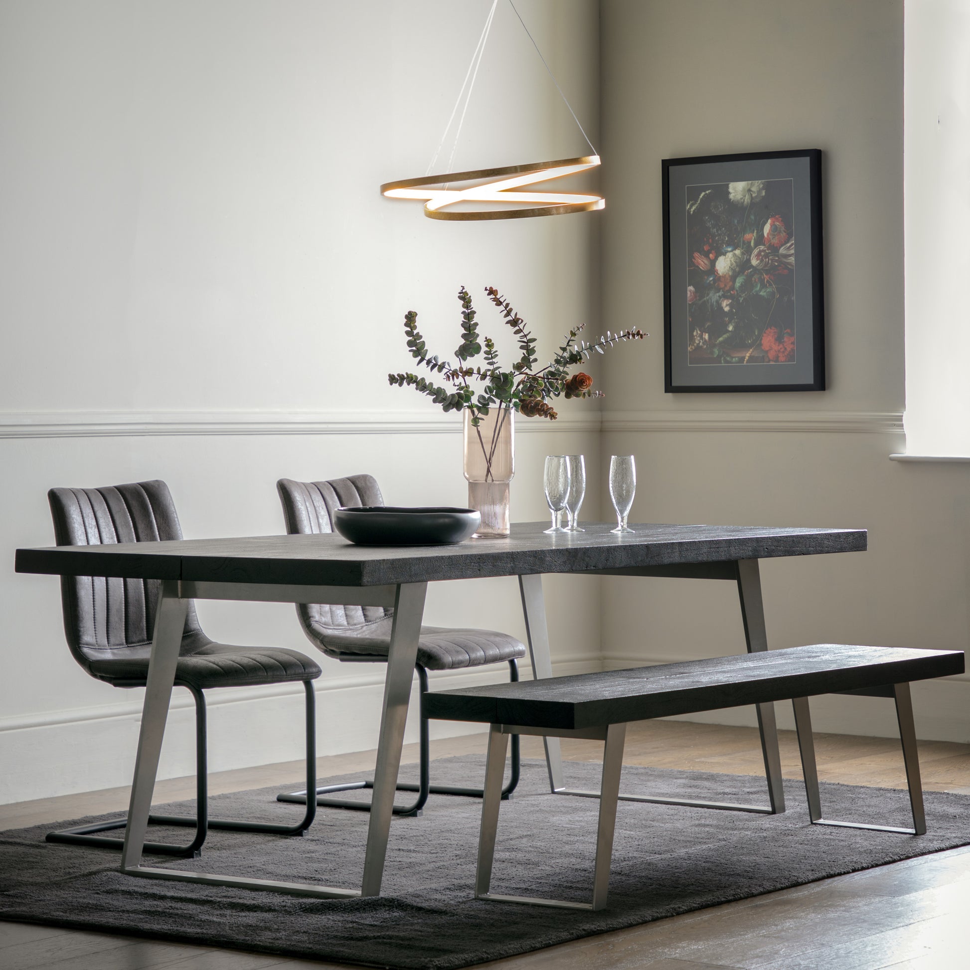 Newington Dining Bench Black Large