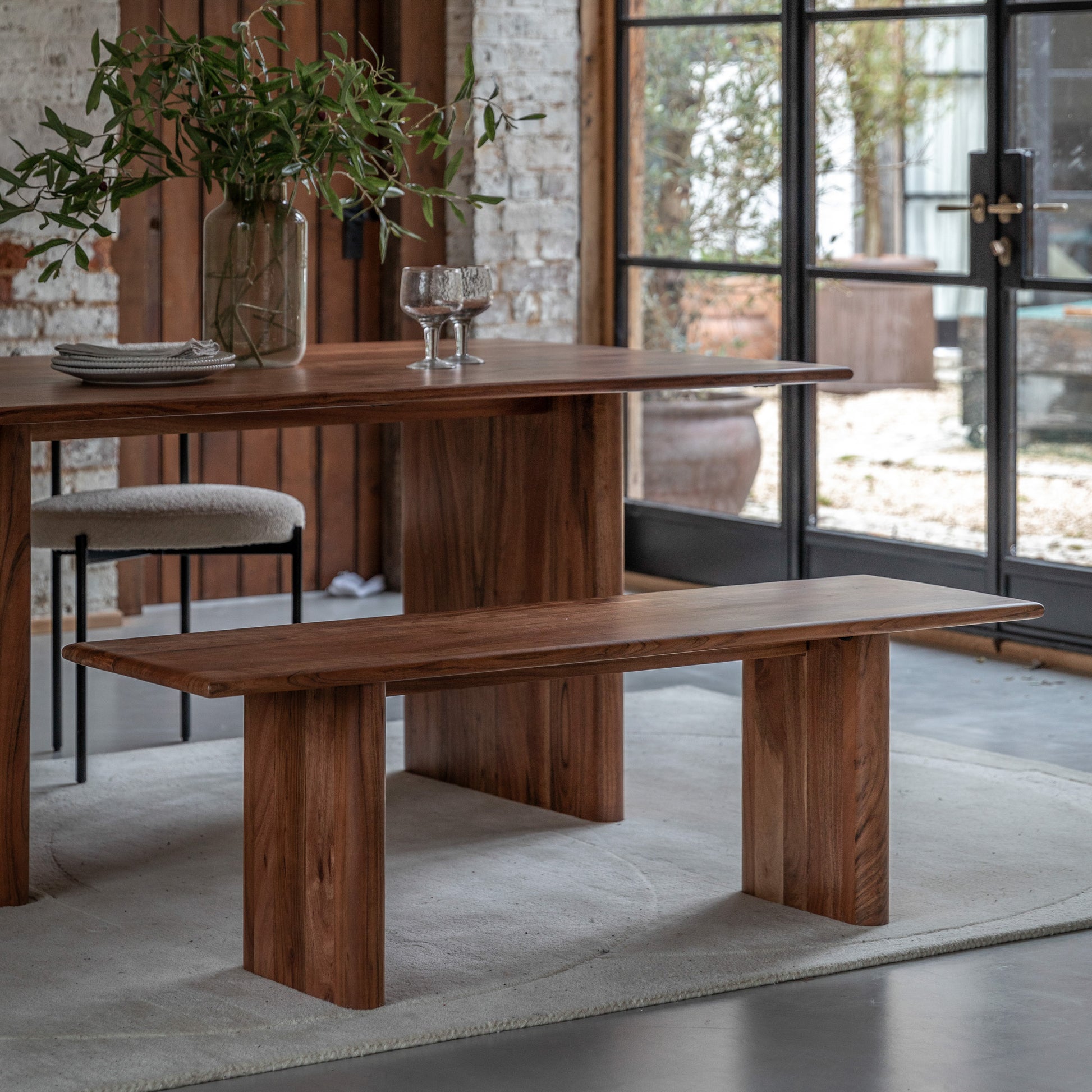 Borden Dining Bench Natural Natural Small