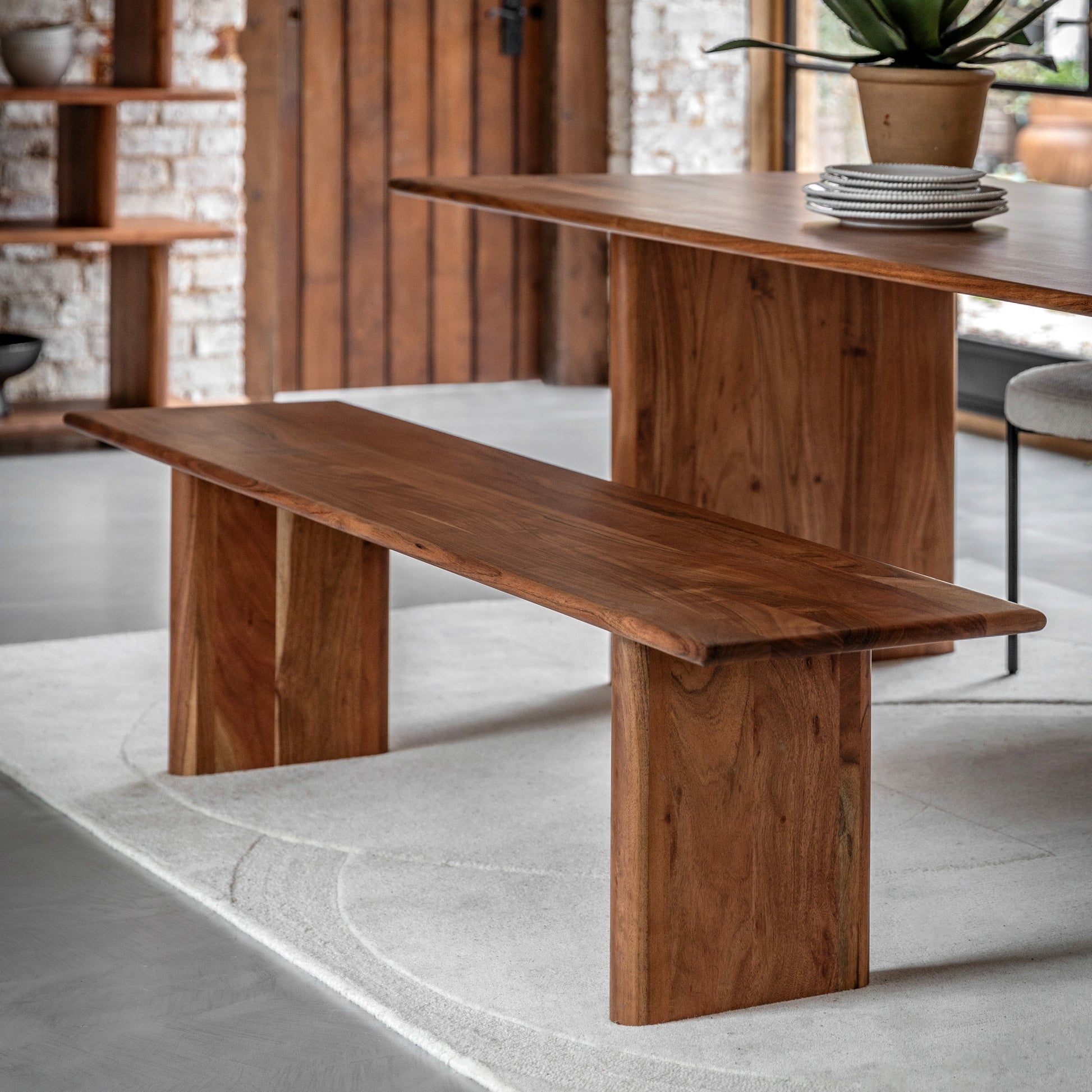 Borden Dining Bench Natural Natural Large