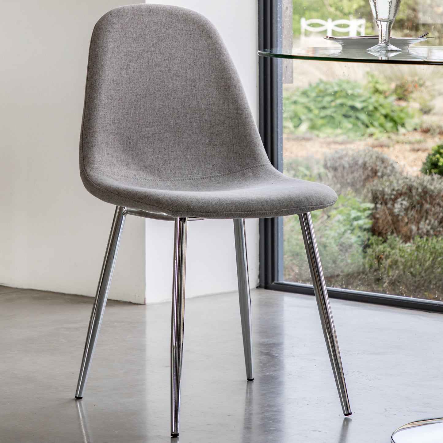 Millican Dining Chair (2pk) Chrome / Light Grey