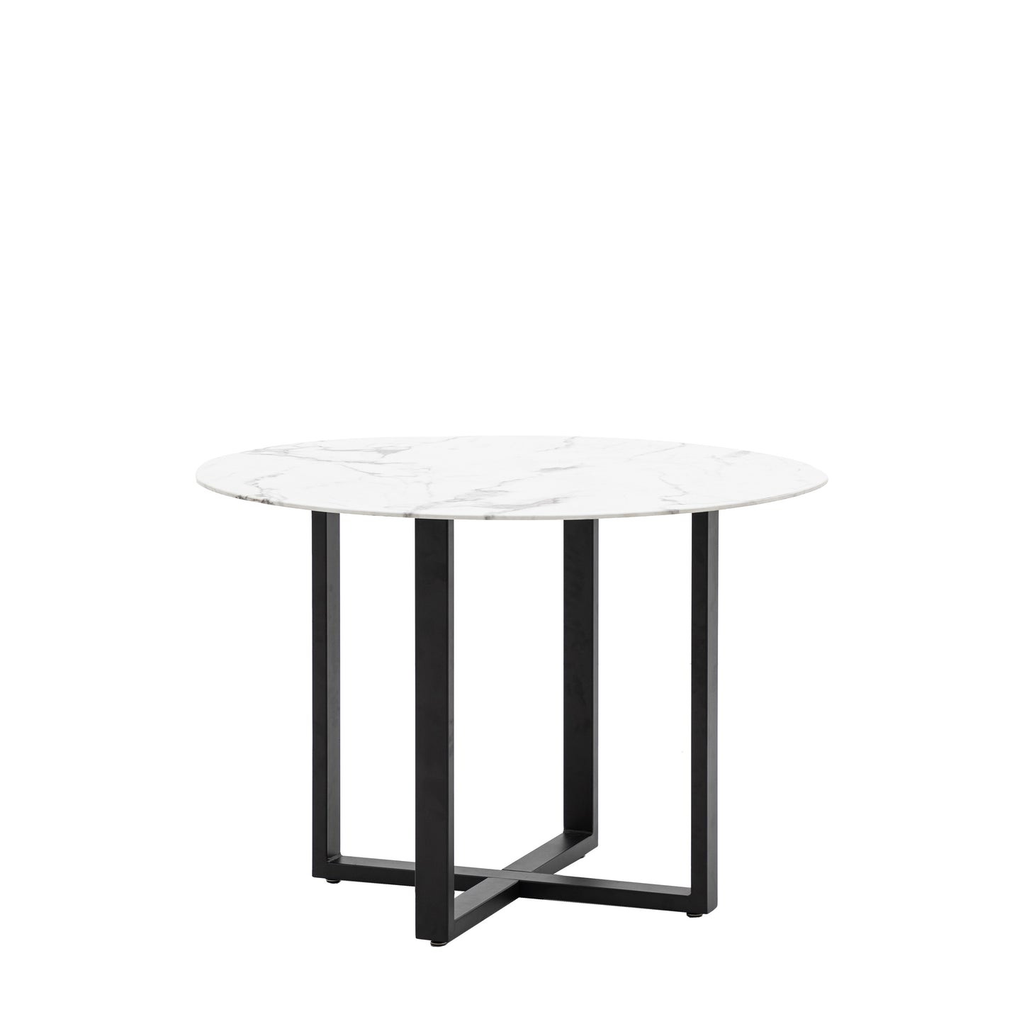 Connolly Dining Table White Effect Black / White