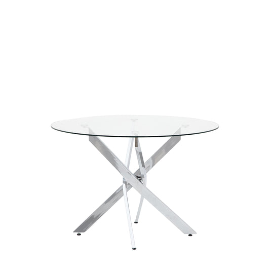 Ramsey Dining Table Chrome / Clear