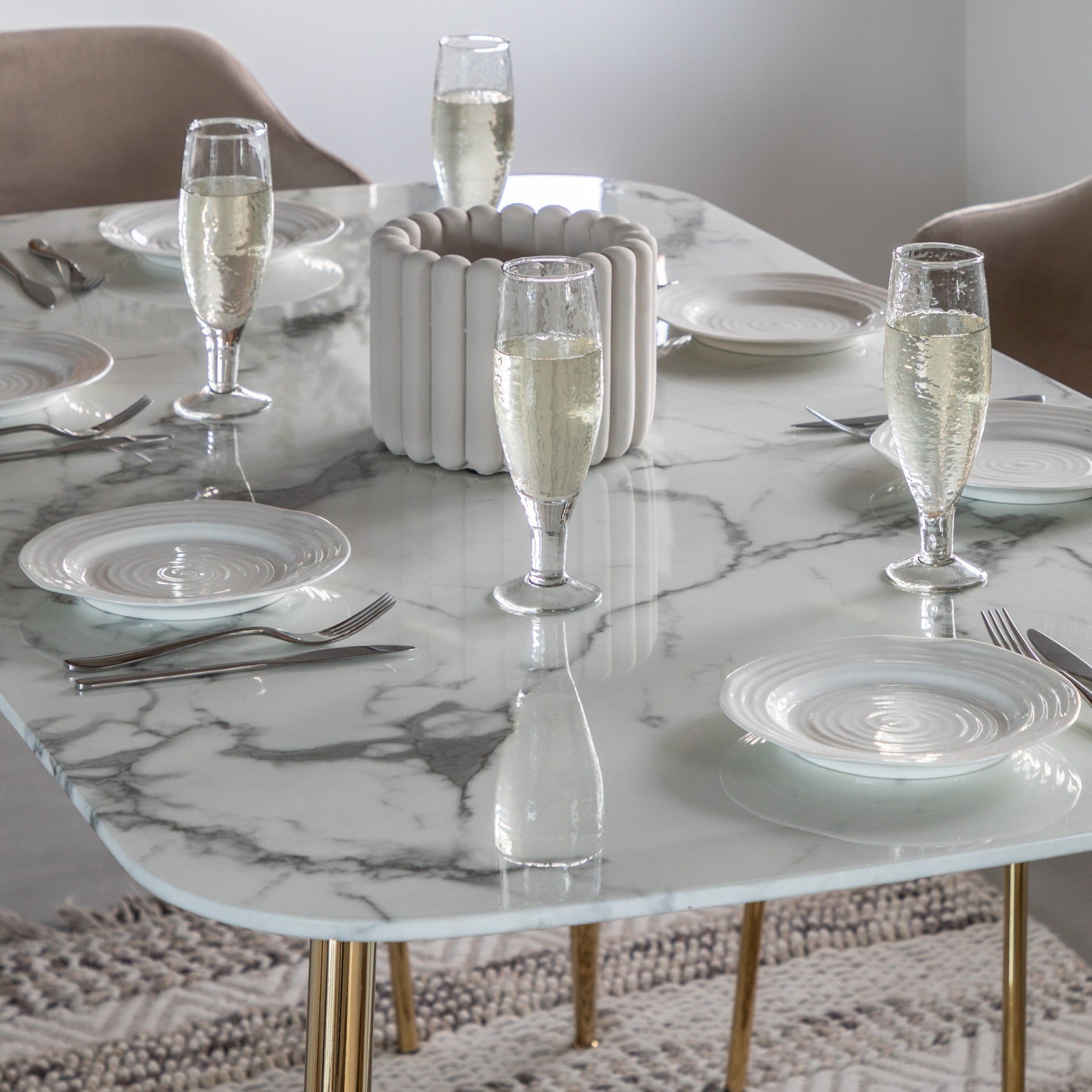 Evans Dining Table White Effect