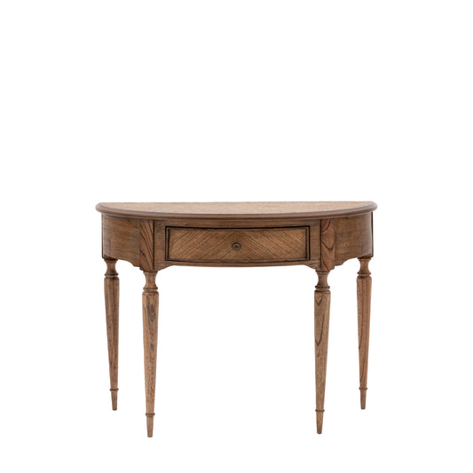 Highgrove Demi Lune Table Natural Wood