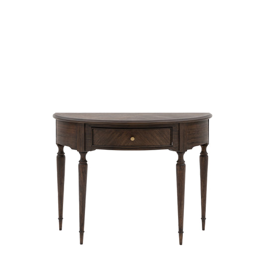 Madison Demi Lune Table Dark Wood