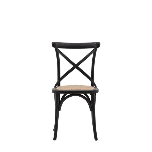 Cafe Chair Rattan (2pk) Black