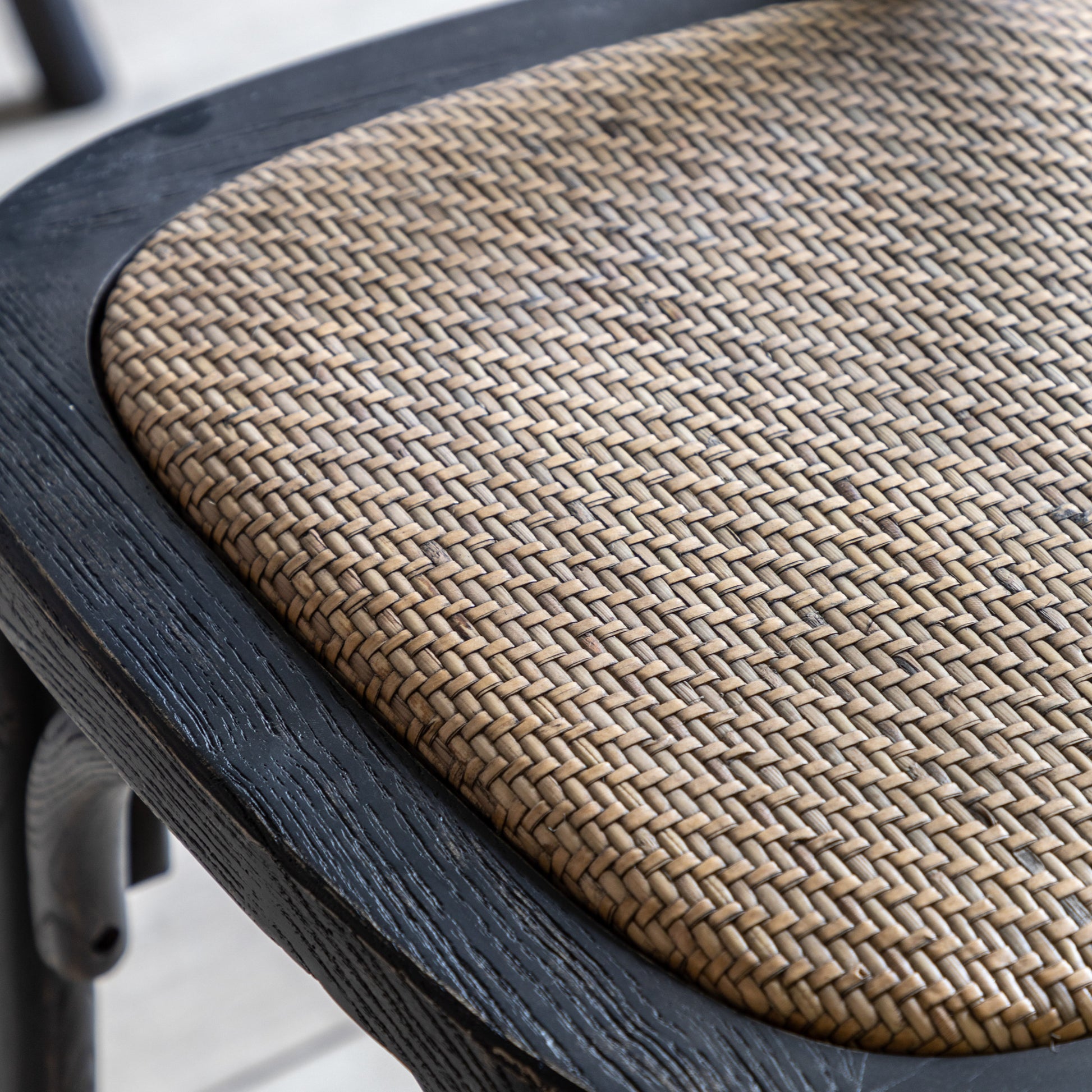 Cafe Chair Rattan (2pk) Black