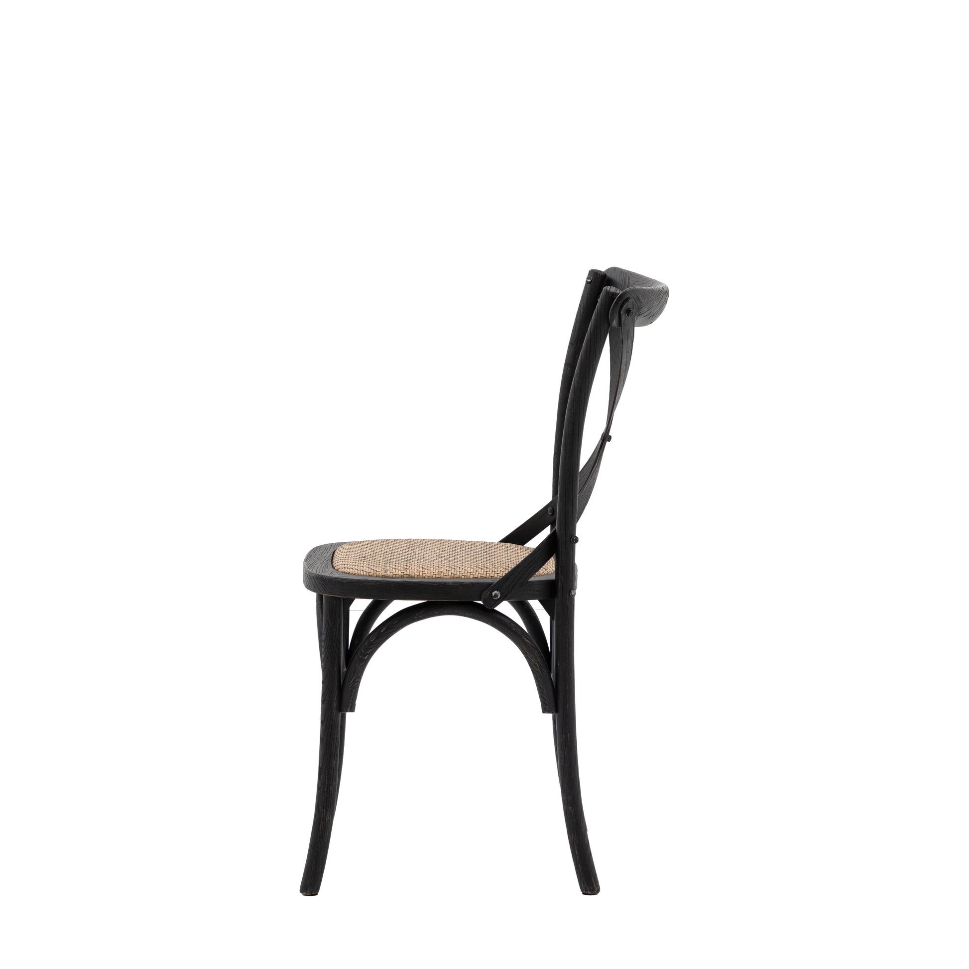 Cafe Chair Rattan (2pk) Black