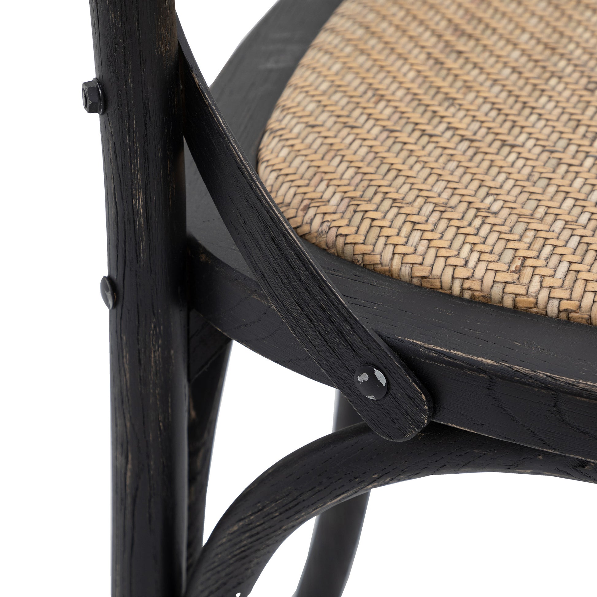Cafe Chair Rattan (2pk) Black