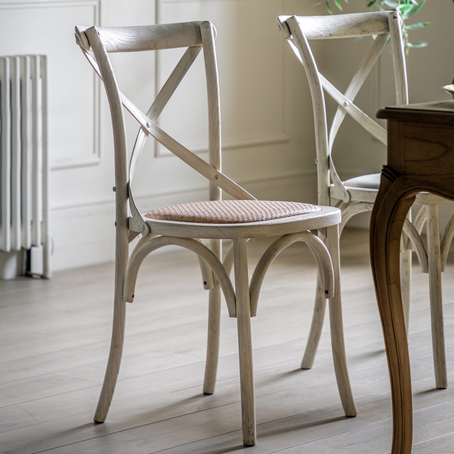 Cafe Chair Rattan (2pk) White