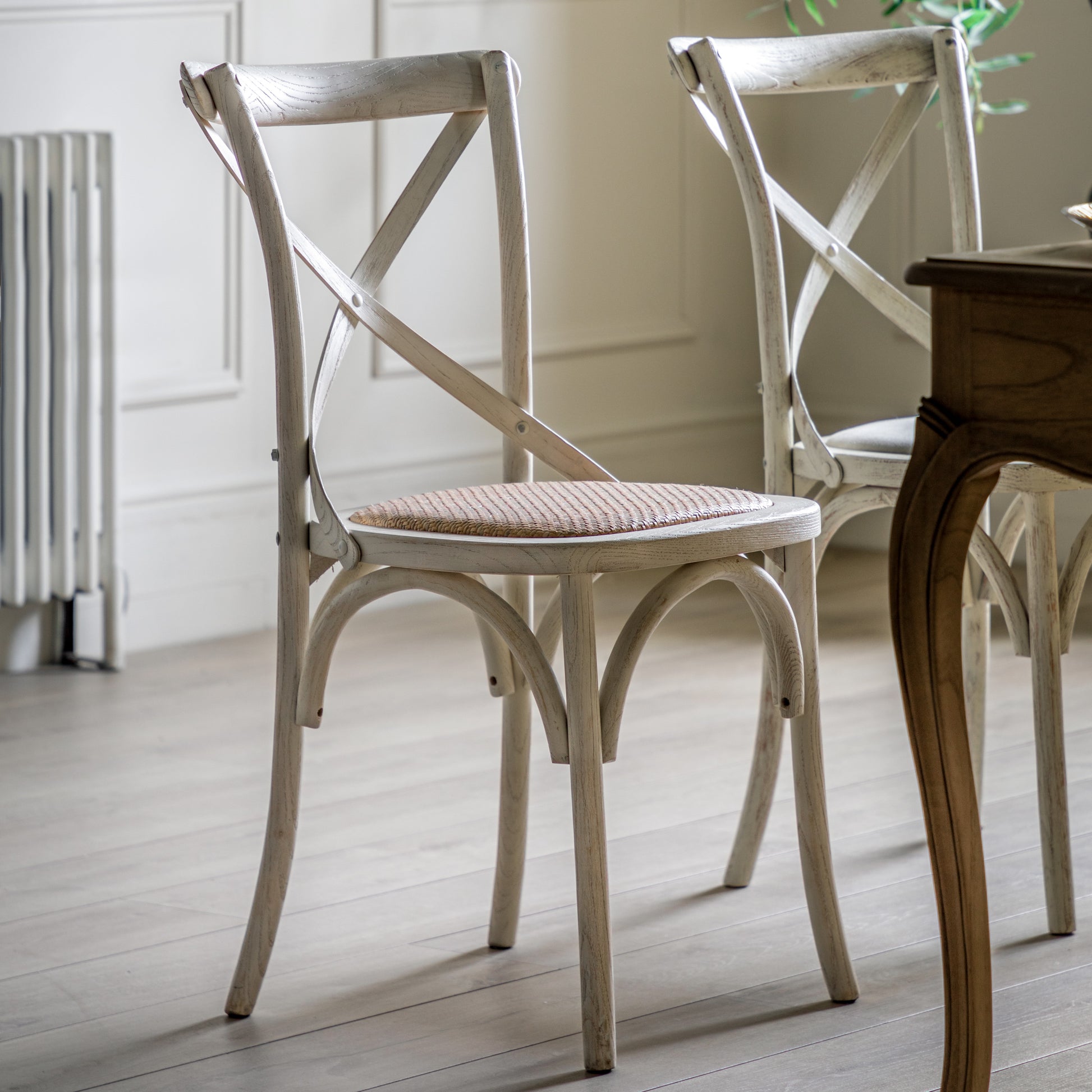 Cafe Chair Rattan (2pk) White