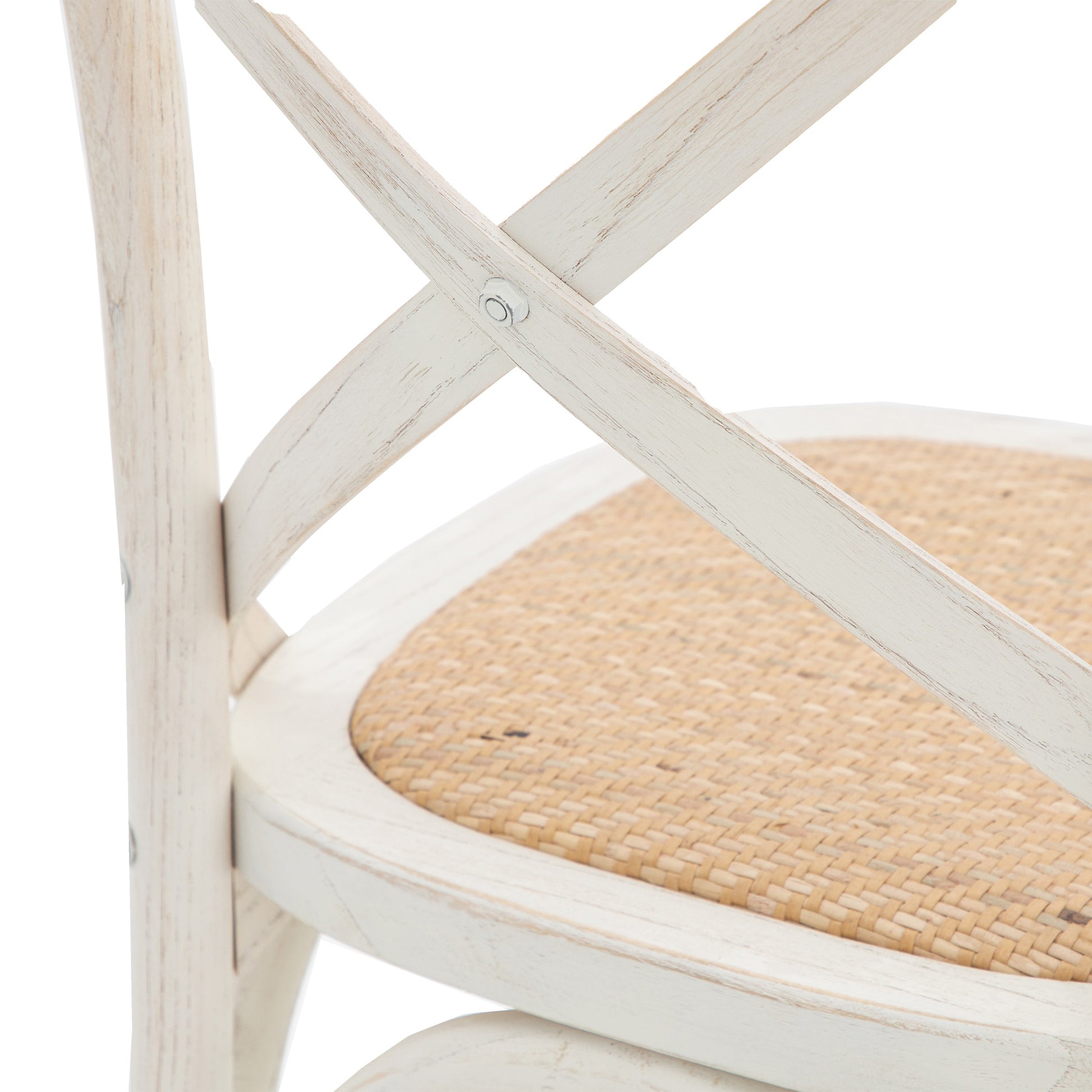 Cafe Chair Rattan (2pk) White